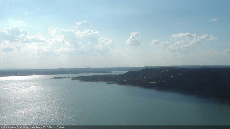 Lake Travis webcam, July 13, 2017 4:55 PM CT