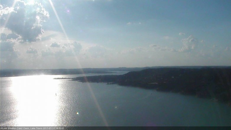 Lake Travis webcam, July 13, 2017 5:35 PM CT