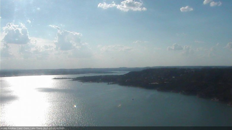 Lake Travis webcam, July 13, 2017 5:40 PM CT