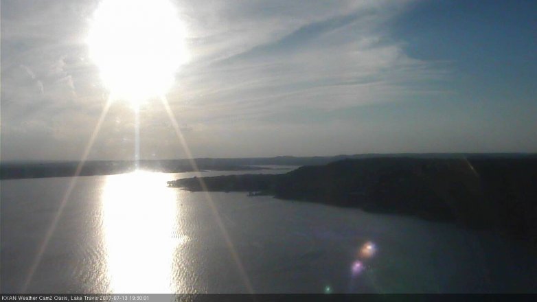 Lake Travis webcam, July 13, 2017 6:35 PM CT