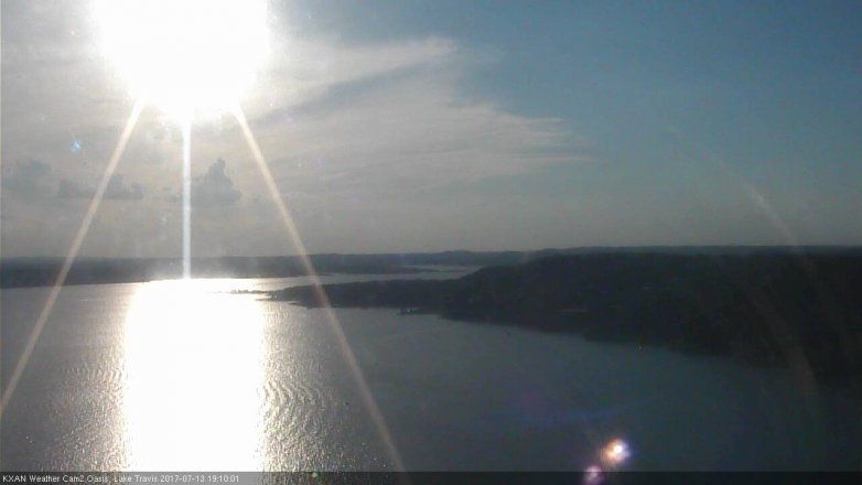 Lake Travis webcam, July 13, 2017 6:40 PM CT