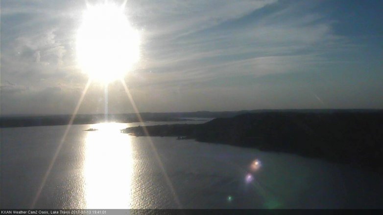 Lake Travis webcam, July 13, 2017 6:45 PM CT