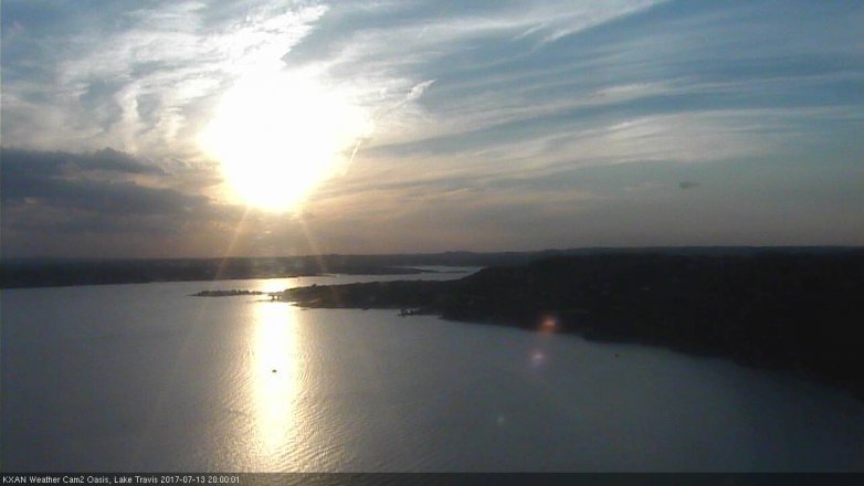 Lake Travis webcam, July 13, 2017 7:15 PM CT