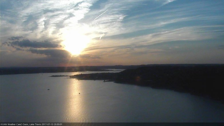 Lake Travis webcam, July 13, 2017 7:20 PM CT