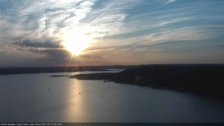 Lake Travis webcam, July 13, 2017 7:30 PM CT