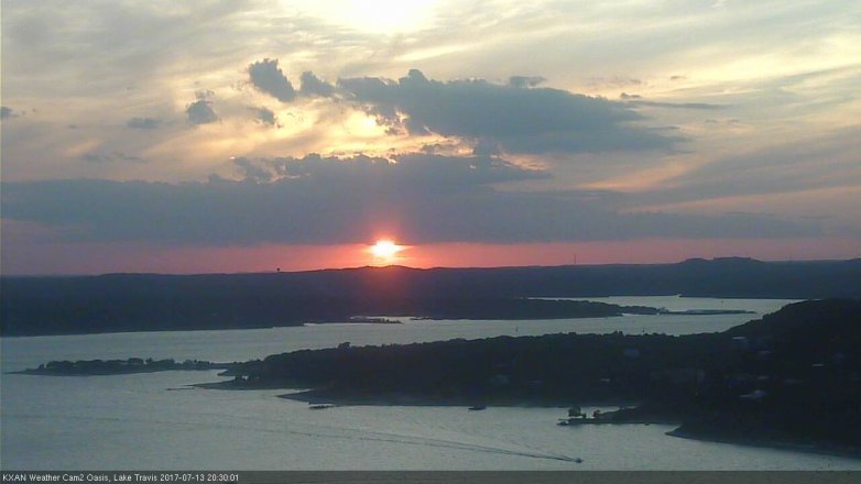Lake Travis webcam, July 13, 2017 7:35 PM CT