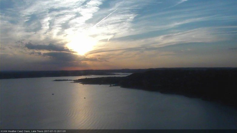 Lake Travis webcam, July 13, 2017 7:40 PM CT