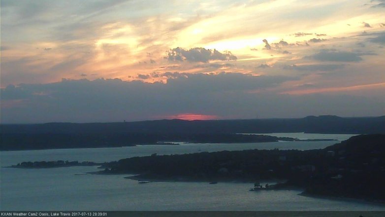 Lake Travis webcam, July 13, 2017 8:00 PM CT