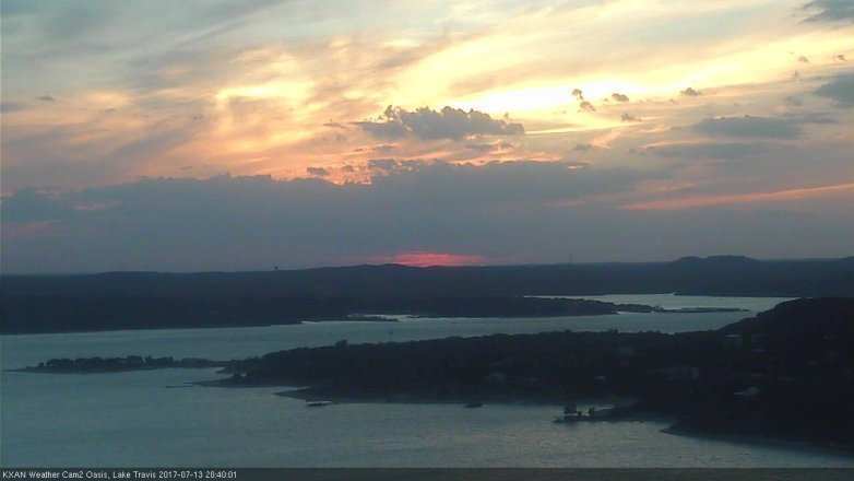 Lake Travis webcam, July 13, 2017 8:05 PM CT