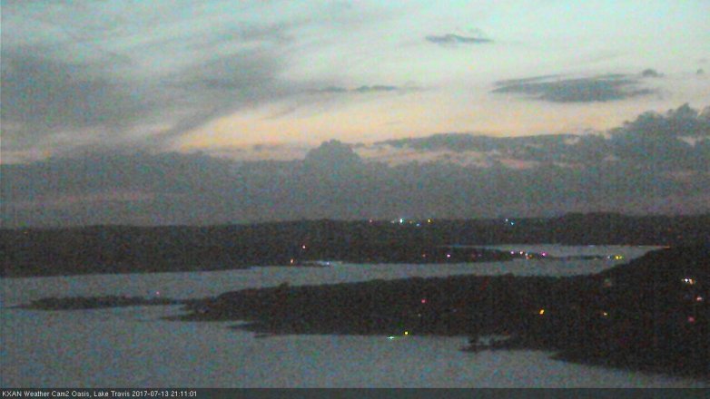 Lake Travis webcam, July 13, 2017 8:30 PM CT