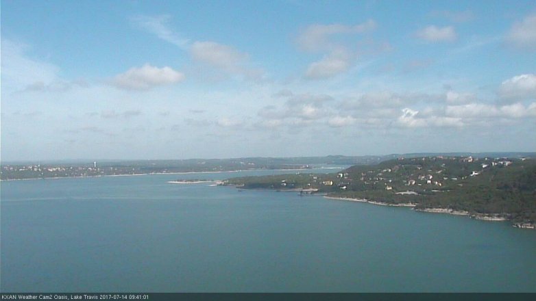 Lake Travis webcam, July 14, 2017 9:05 AM CT