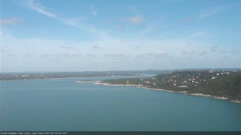 Lake Travis webcam, July 14, 2017 9:15 AM CT