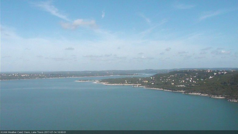 Lake Travis webcam, July 14, 2017 9:25 AM CT