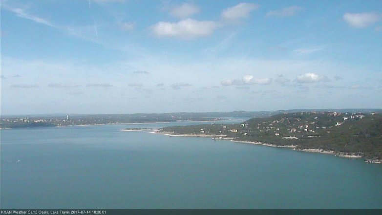Lake Travis webcam, July 14, 2017 9:50 AM CT