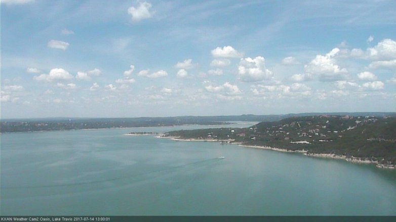 Lake Travis webcam, July 14, 2017 12:10 PM CT