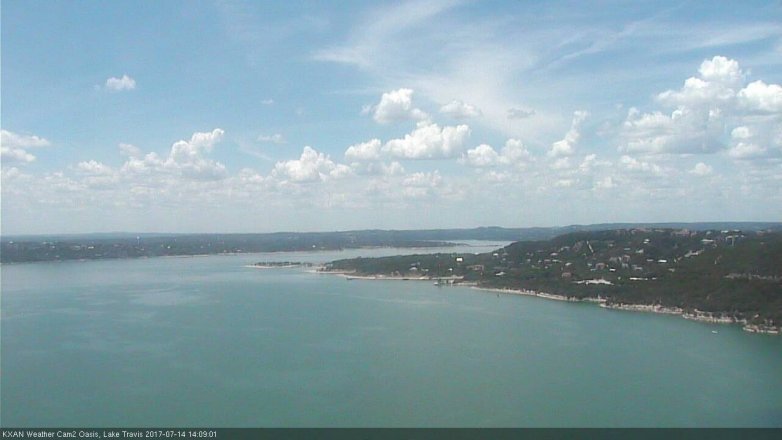 Lake Travis webcam, July 14, 2017 1:15 PM CT