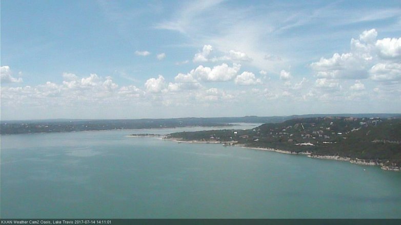 Lake Travis webcam, July 14, 2017 1:35 PM CT