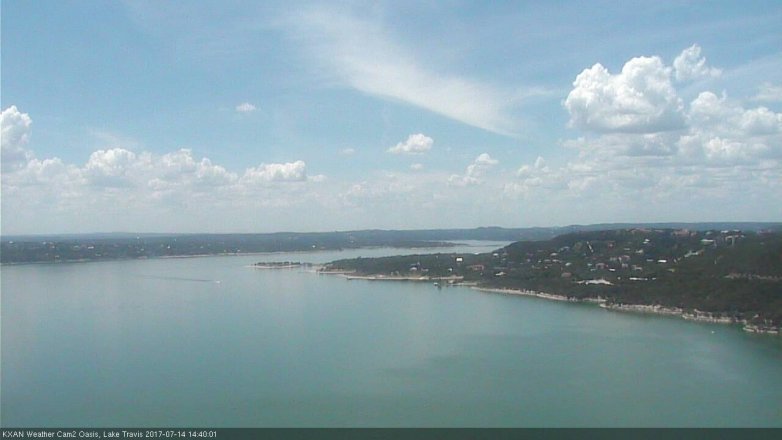 Lake Travis webcam, July 14, 2017 1:45 PM CT