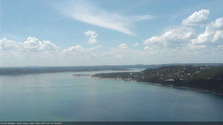 Lake Travis webcam, July 14, 2017 2:15 PM CT