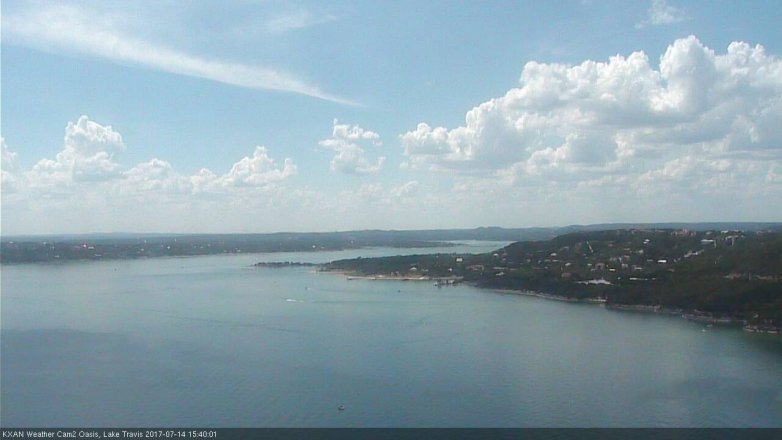 Lake Travis webcam, July 14, 2017 3:05 PM CT