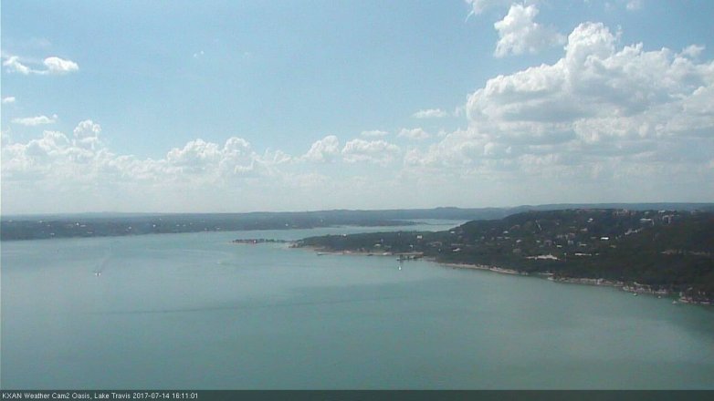 Lake Travis webcam, July 14, 2017 3:30 PM CT