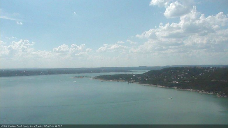 Lake Travis webcam, July 14, 2017 3:40 PM CT