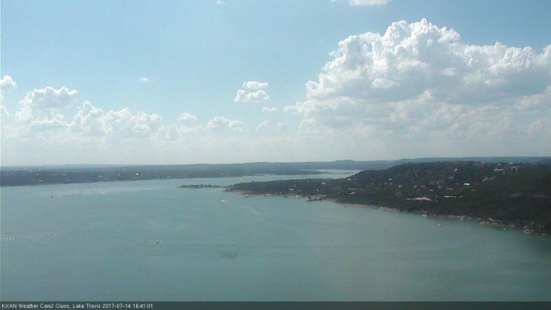 Lake Travis webcam, July 14, 2017 3:45 PM CT