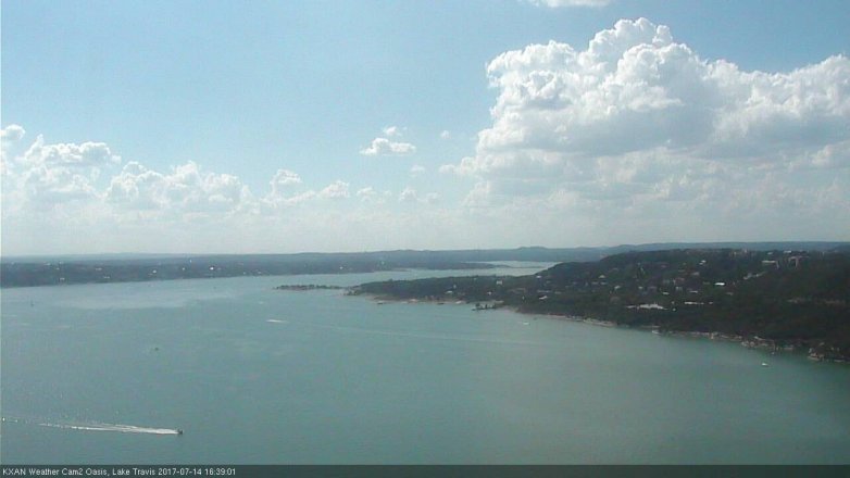 Lake Travis webcam, July 14, 2017 3:50 PM CT