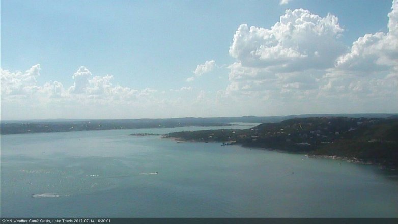 Lake Travis webcam, July 14, 2017 4:00 PM CT