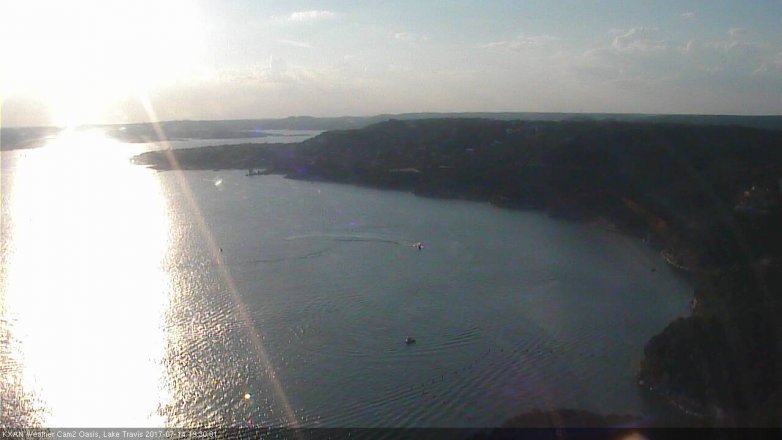 Lake Travis webcam, July 14, 2017 6:35 PM CT