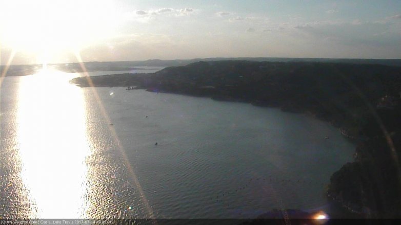 Lake Travis webcam, July 14, 2017 7:10 PM CT