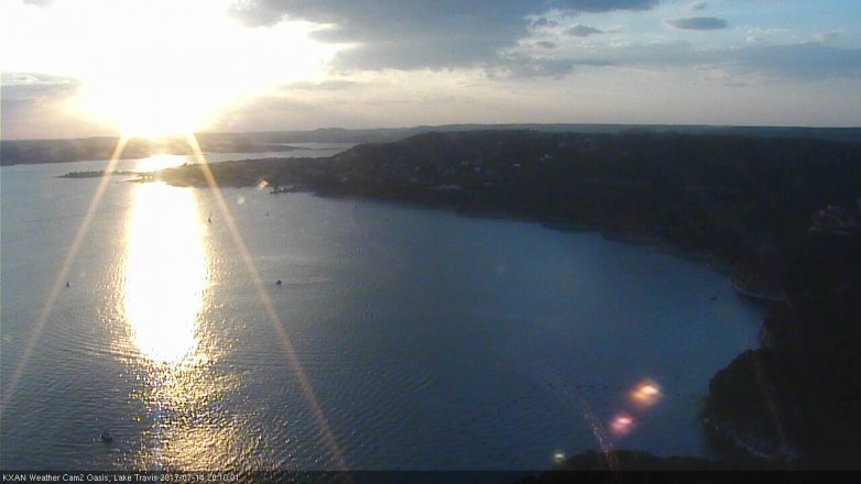 Lake Travis webcam, July 14, 2017 7:40 PM CT