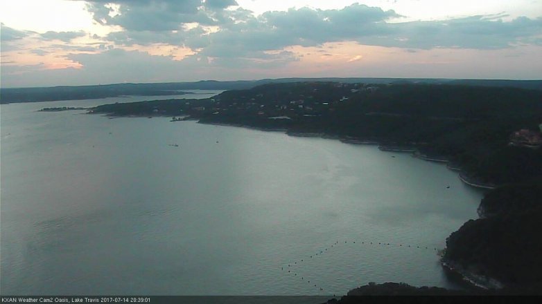 Lake Travis webcam, July 14, 2017 7:50 PM CT