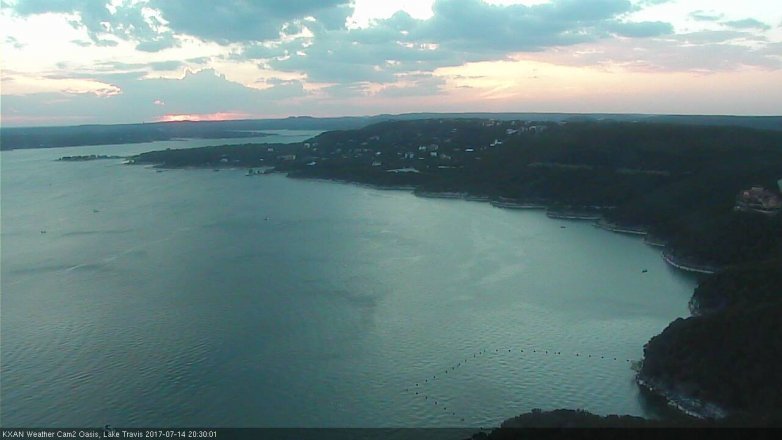 Lake Travis webcam, July 14, 2017 8:00 PM CT