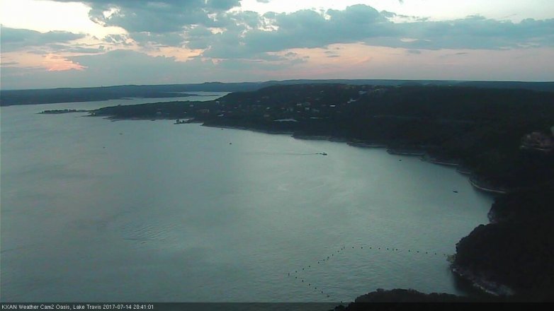 Lake Travis webcam, July 14, 2017 8:05 PM CT