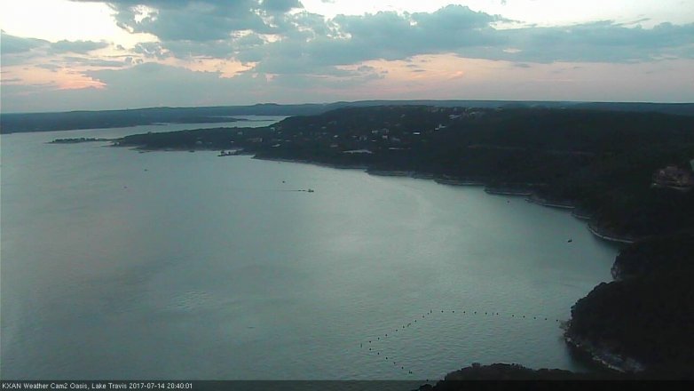 Lake Travis webcam, July 14, 2017 8:10 PM CT