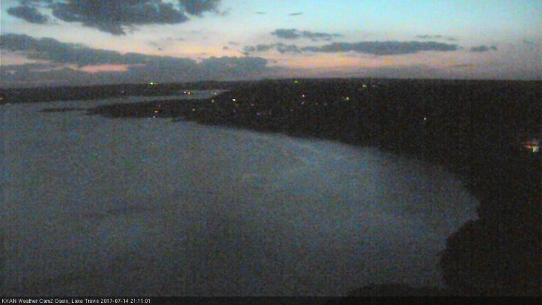 Lake Travis webcam, July 14, 2017 8:25 PM CT