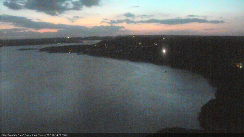 Lake Travis webcam, July 14, 2017 8:30 PM CT