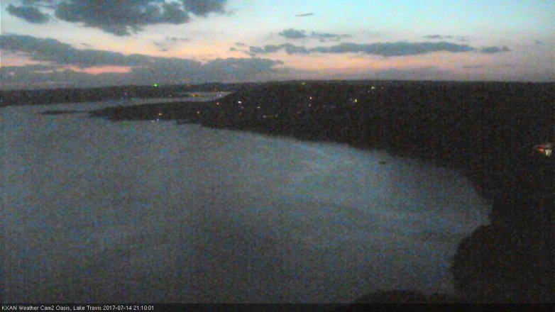 Lake Travis webcam, July 14, 2017 8:35 PM CT
