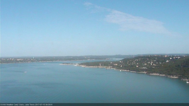 Lake Travis webcam, July 15, 2017 9:10 AM CT