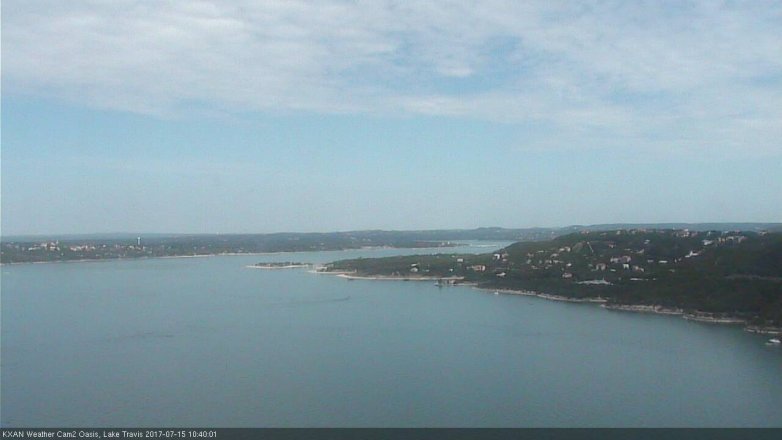 Lake Travis webcam, July 15, 2017 9:50 AM CT