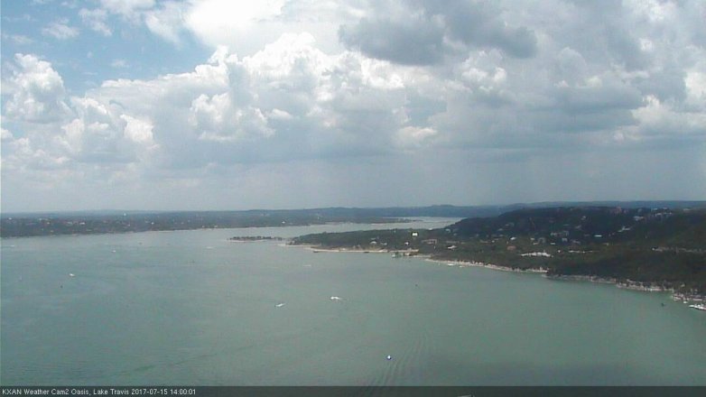 Lake Travis webcam, July 15, 2017 1:25 PM CT