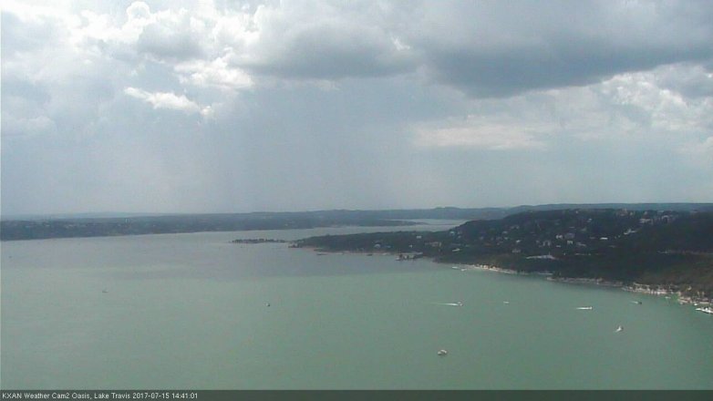 Lake Travis webcam, July 15, 2017 2:10 PM CT