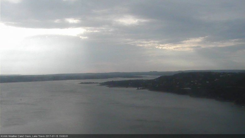 Lake Travis webcam, July 15, 2017 6:30 PM CT