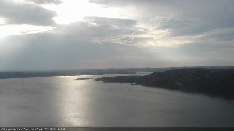 Lake Travis webcam, July 15, 2017 6:40 PM CT