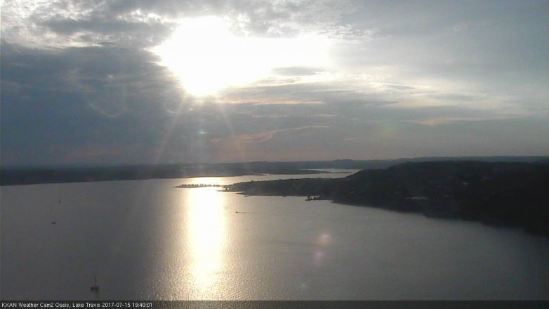 Lake Travis webcam, July 15, 2017 6:45 PM CT