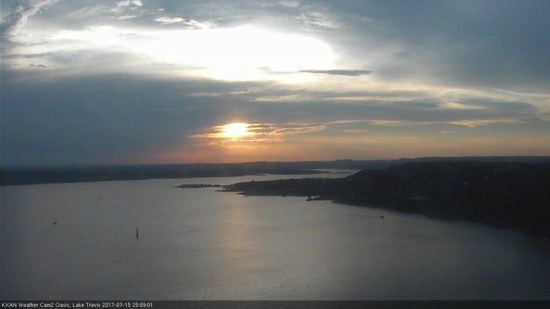 Lake Travis webcam, July 15, 2017 7:30 PM CT