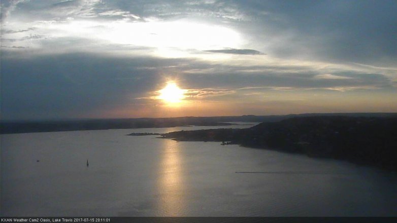 Lake Travis webcam, July 15, 2017 7:40 PM CT