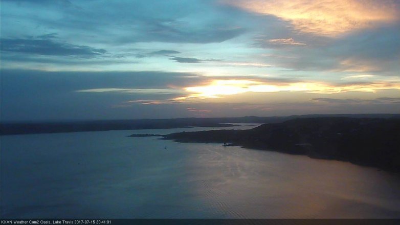 Lake Travis webcam, July 15, 2017 7:45 PM CT