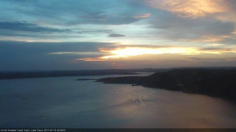 Lake Travis webcam, July 15, 2017 7:50 PM CT